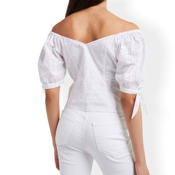 Express Eyelet Lace Off the Shoulder Top Size Small. - Picture 2 of 5